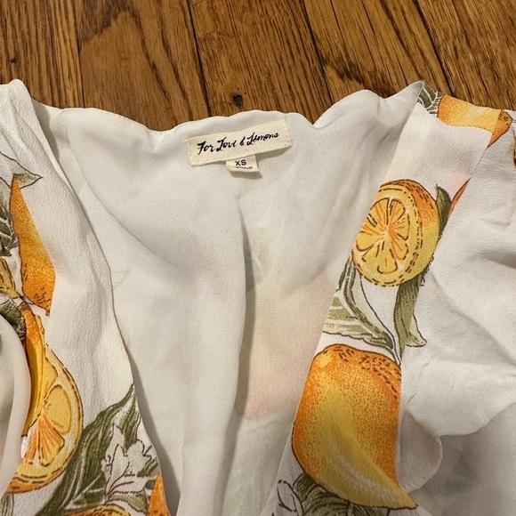 For Love and Lemons Limonada Lemon print crop rayon Jumpsuit size XS vacation - Picture 4 of 8